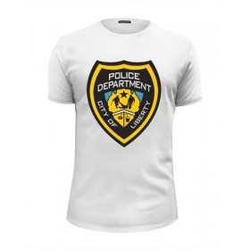 Мужская футболка Premium с принтом Police Department , Белый, черный, серый меланж, голубой: 100% хлопок, плотность 160 гр. Остальные цвета: 92% хлопок, 8% лайкра, плотность 170-180гр. |  | 