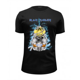 Мужская футболка Premium с принтом Iron Maiden Band , Белый, черный, серый меланж, голубой: 100% хлопок, плотность 160 гр. Остальные цвета: 92% хлопок, 8% лайкра, плотность 170-180гр. |  | 