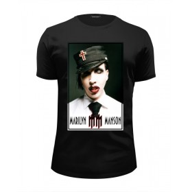 Мужская футболка Premium с принтом Marilyn Manson , Белый, черный, серый меланж, голубой: 100% хлопок, плотность 160 гр. Остальные цвета: 92% хлопок, 8% лайкра, плотность 170-180гр. |  | Тематика изображения на принте: 