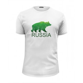 Мужская футболка Premium с принтом Россия, Russia , Белый, черный, серый меланж, голубой: 100% хлопок, плотность 160 гр. Остальные цвета: 92% хлопок, 8% лайкра, плотность 170-180гр. |  | 