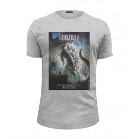 Мужская футболка Premium с принтом Godzilla / Годзилла , Белый, черный, серый меланж, голубой: 100% хлопок, плотность 160 гр. Остальные цвета: 92% хлопок, 8% лайкра, плотность 170-180гр. |  | 