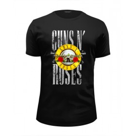 Мужская футболка Premium с принтом Guns N Roses , Белый, черный, серый меланж, голубой: 100% хлопок, плотность 160 гр. Остальные цвета: 92% хлопок, 8% лайкра, плотность 170-180гр. |  | 