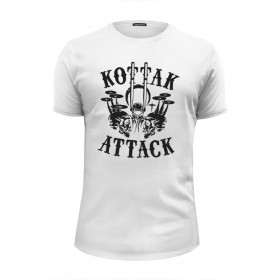 Мужская футболка Premium с принтом Kottak (ударник группы Scorpions) , Белый, черный, серый меланж, голубой: 100% хлопок, плотность 160 гр. Остальные цвета: 92% хлопок, 8% лайкра, плотность 170-180гр. |  | 