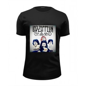 Мужская футболка Premium с принтом Led Zeppelin - toys , Белый, черный, серый меланж, голубой: 100% хлопок, плотность 160 гр. Остальные цвета: 92% хлопок, 8% лайкра, плотность 170-180гр. |  | 