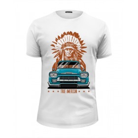 Мужская футболка Premium с принтом Chevy Apache Pickup Truck , Белый, черный, серый меланж, голубой: 100% хлопок, плотность 160 гр. Остальные цвета: 92% хлопок, 8% лайкра, плотность 170-180гр. |  | 