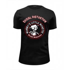 tee с принтом Social Distortion , Белый, черный, серый меланж, голубой: 100% хлопок, плотность 160 гр. Остальные цвета: 92% хлопок, 8% лайкра, плотность 170-180гр. |  | 