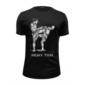 Мужская футболка Premium с принтом Muay Thai , Белый, черный, серый меланж, голубой: 100% хлопок, плотность 160 гр. Остальные цвета: 92% хлопок, 8% лайкра, плотность 170-180гр. |  | 