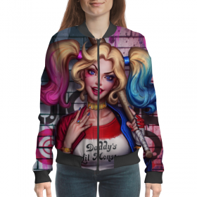 woman_bomber с принтом Harley Quinn ,  |  | 