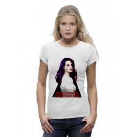 Женская футболка Premium с принтом Lana Del Rey - Ultraviolence Era ,  |  | Тематика изображения на принте: 