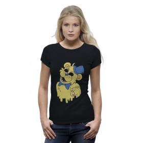 Женская футболка Premium с принтом Golden Freddy ,  |  | Тематика изображения на принте: 
