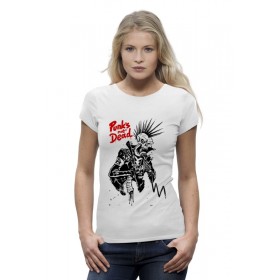 Женская футболка Premium с принтом Панки Живы (Punks not Dead) ,  |  | Тематика изображения на принте: 