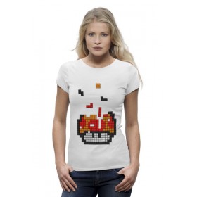 Женская футболка Premium с принтом Гриб из Марио (Тетрис) ,  |  | 
