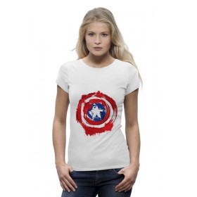Женская футболка Premium с принтом Captain America ,  |  | 