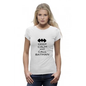 Женская футболка Premium с принтом Keep Calm and call Batman ,  |  | 