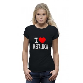 Женская футболка Premium с принтом I love Metallica ,  |  | 