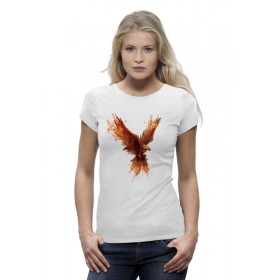 Женская футболка Premium с принтом Птица-Феникс ,  |  | 