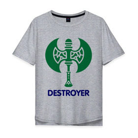 Мужская футболка хлопок Oversize с принтом Orc Fighter - Destroyer , 100% хлопок | свободный крой, круглый ворот, “спинка” длиннее передней части | Тематика изображения на принте: destroyer | lineage