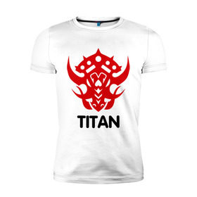 Мужская футболка премиум с принтом Orc Fighter - Titan , 92% хлопок, 8% лайкра | приталенный силуэт, круглый вырез ворота, длина до линии бедра, короткий рукав | line age | lineage | lineage ii | orc | orc fighter | orc fighter   titan | titan | линейка