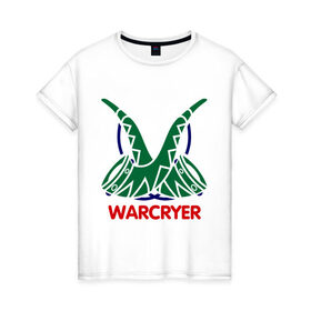Женская футболка хлопок с принтом Orc Mage - Warcryer , 100% хлопок | прямой крой, круглый вырез горловины, длина до линии бедер, слегка спущенное плечо | lineage | warcryer