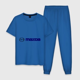Мужская пижама хлопок с принтом Mazda , 100% хлопок | брюки и футболка прямого кроя, без карманов, на брюках мягкая резинка на поясе и по низу штанин
 | 