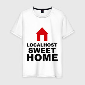 Мужская футболка хлопок с принтом Localhost Swet Home , 100% хлопок | прямой крой, круглый вырез горловины, длина до линии бедер, слегка спущенное плечо. | loсalhost | sweet home | дом | локал хост | милый дом | надписи | прикольные