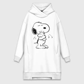 Платье-худи хлопок с принтом Snoopy ,  |  | Тематика изображения на принте: snoopy | сгупи