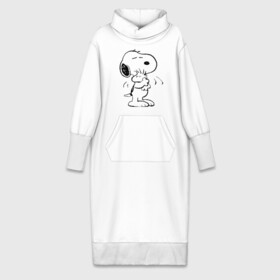 Платье удлиненное хлопок с принтом Snoopy ,  |  | Тематика изображения на принте: snoopy | сгупи