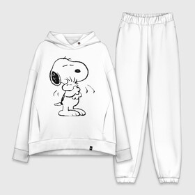Женский костюм хлопок Oversize с принтом Snoopy ,  |  | snoopy | сгупи