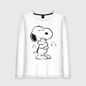 Женский лонгслив хлопок с принтом Snoopy , 100% хлопок |  | snoopy | сгупи