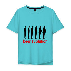 Мужская футболка хлопок Oversize с принтом Beer evolution , 100% хлопок | свободный крой, круглый ворот, “спинка” длиннее передней части | beer evolution