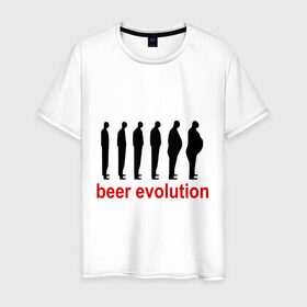 Мужская футболка хлопок с принтом Beer evolution , 100% хлопок | прямой крой, круглый вырез горловины, длина до линии бедер, слегка спущенное плечо. | Тематика изображения на принте: beer evolution