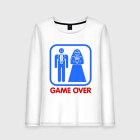 Женский лонгслив хлопок с принтом Game over , 100% хлопок |  | game over | жених | игра закончена | невеста