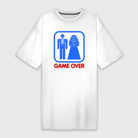 Платье-футболка хлопок с принтом Game over ,  |  | game over | жених | игра закончена | невеста