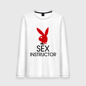 Мужской лонгслив хлопок с принтом Sex Instructor , 100% хлопок |  | Тематика изображения на принте: инструктор