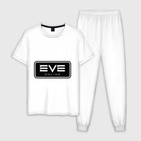 Мужская пижама хлопок с принтом EVE online , 100% хлопок | брюки и футболка прямого кроя, без карманов, на брюках мягкая резинка на поясе и по низу штанин
 | Тематика изображения на принте: ив | игра | компьютерная