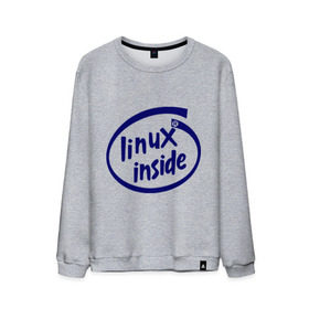 Мужской свитшот хлопок с принтом Linux inside , 100% хлопок |  | intel inside | linux | linux inside | админу | линукс | пингвины linux | пингвины люникс | прикольные