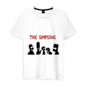Мужская футболка хлопок с принтом The simpsons , 100% хлопок | прямой крой, круглый вырез горловины, длина до линии бедер, слегка спущенное плечо. | 