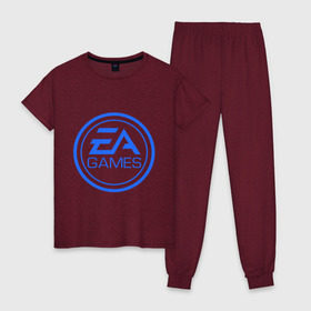 Женская пижама хлопок с принтом EA Games , 100% хлопок | брюки и футболка прямого кроя, без карманов, на брюках мягкая резинка на поясе и по низу штанин | arts | electronic | игра | компьютерная