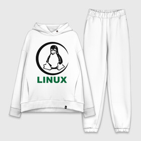 Женский костюм хлопок Oversize с принтом Linux ,  |  | пингвин