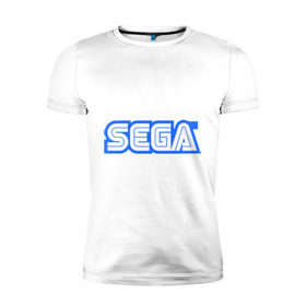 Мужская футболка премиум с принтом SEGA , 92% хлопок, 8% лайкра | приталенный силуэт, круглый вырез ворота, длина до линии бедра, короткий рукав | 8 bit | 8 бит | sega | видеоигры | приставки | сега