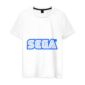Мужская футболка хлопок с принтом SEGA , 100% хлопок | прямой крой, круглый вырез горловины, длина до линии бедер, слегка спущенное плечо. | 8 bit | 8 бит | sega | видеоигры | приставки | сега