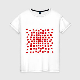 Женская футболка хлопок с принтом Квадрат квадратов , 100% хлопок | прямой крой, круглый вырез горловины, длина до линии бедер, слегка спущенное плечо | tribal | квадрат | квадраты | орнамент | трайбл | узор