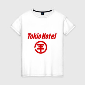 Женская футболка хлопок с принтом Tokio Hotel , 100% хлопок | прямой крой, круглый вырез горловины, длина до линии бедер, слегка спущенное плечо | 