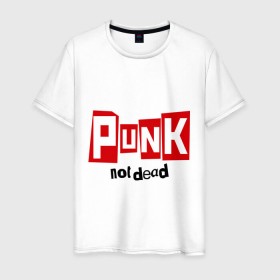 Мужская футболка хлопок с принтом Punk not Dead , 100% хлопок | прямой крой, круглый вырез горловины, длина до линии бедер, слегка спущенное плечо. | hardcore | heavy metal | metal | punk | rock | trash metal | метал | панк | рок | трэш метал | хеви метал