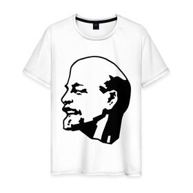 Мужская футболка хлопок с принтом Ленин , 100% хлопок | прямой крой, круглый вырез горловины, длина до линии бедер, слегка спущенное плечо. | lenin | ussr | ленин | ленин жив | ссср