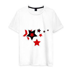 Мужская футболка хлопок с принтом Звёзды , 100% хлопок | прямой крой, круглый вырез горловины, длина до линии бедер, слегка спущенное плечо. | 