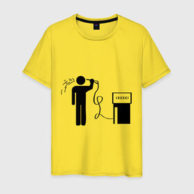 Мужская футболка хлопок с принтом Бензиновый суицид , 100% хлопок | прямой крой, круглый вырез горловины, длина до линии бедер, слегка спущенное плечо. | бензин | бензиновый суицид | бензоколонка | заправка | суицид