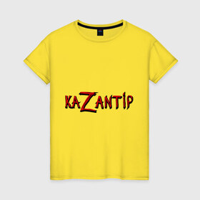 Женская футболка хлопок с принтом KaZantip , 100% хлопок | прямой крой, круглый вырез горловины, длина до линии бедер, слегка спущенное плечо | kazantip | казан | казантип | фестиваль