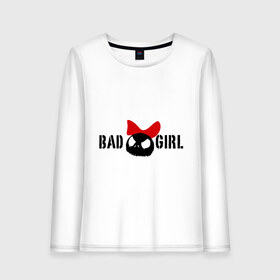 Женский лонгслив хлопок с принтом Bad girl , 100% хлопок |  | bad girl