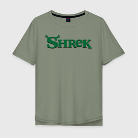 Мужская футболка хлопок Oversize с принтом Shrek , 100% хлопок | свободный крой, круглый ворот, “спинка” длиннее передней части | Тематика изображения на принте: shrek | шрек